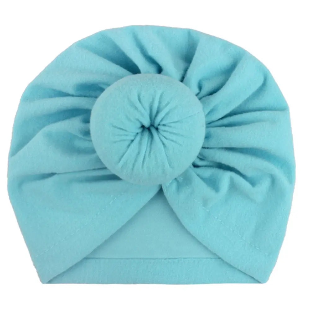 Children’s turban hat baby knotted Indian beanie - Blue