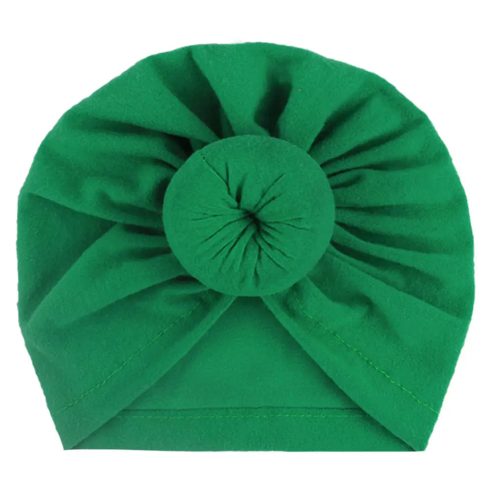 Children’s turban hat baby knotted Indian beanie - Green