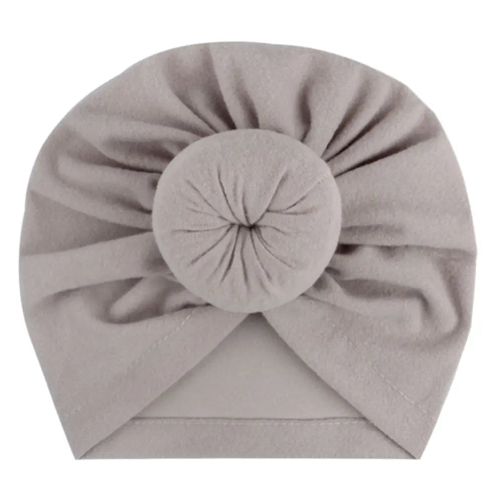 Children’s turban hat baby knotted Indian beanie - Grey