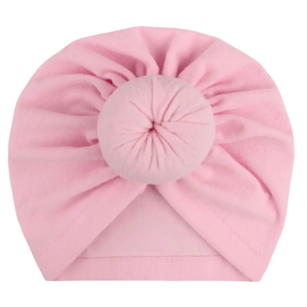 Children’s turban hat baby knotted Indian beanie - Pink