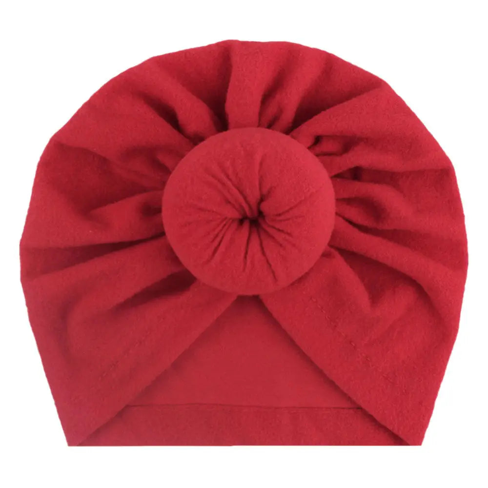 Children’s turban hat baby knotted Indian beanie - Red