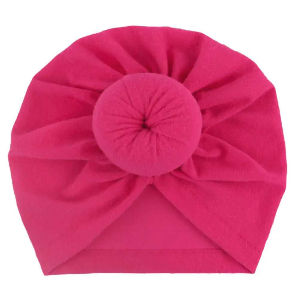 Children’s turban hat baby knotted Indian beanie - Wine Red