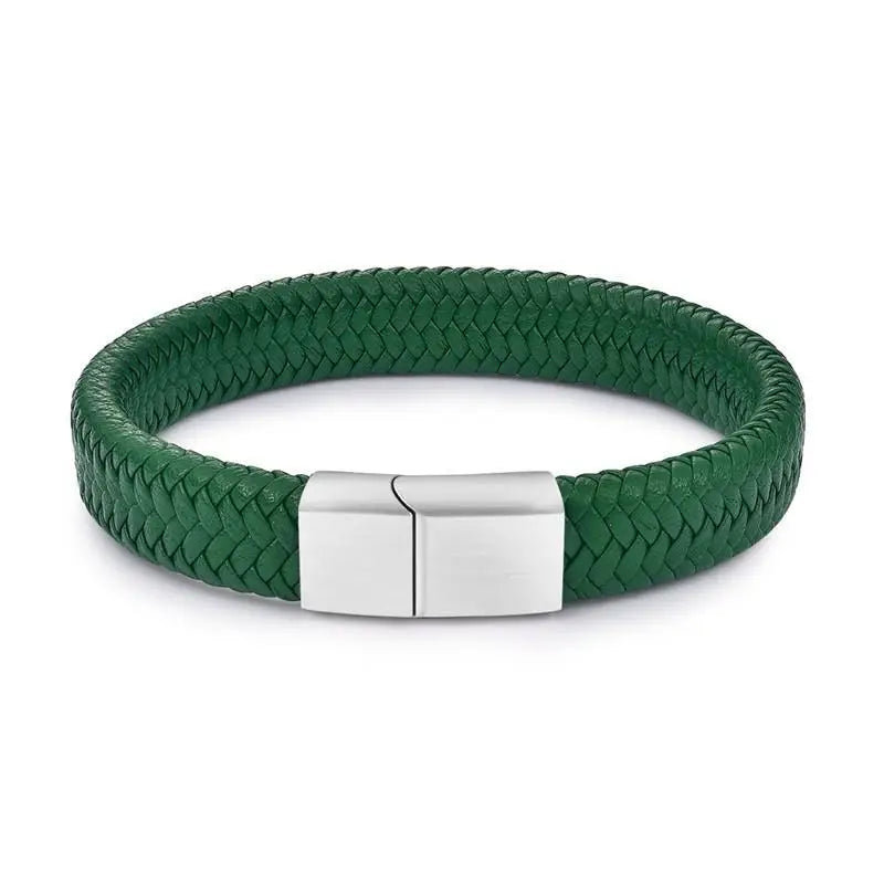 Classic Men Leather Bracelets - Green / 18.5cm
