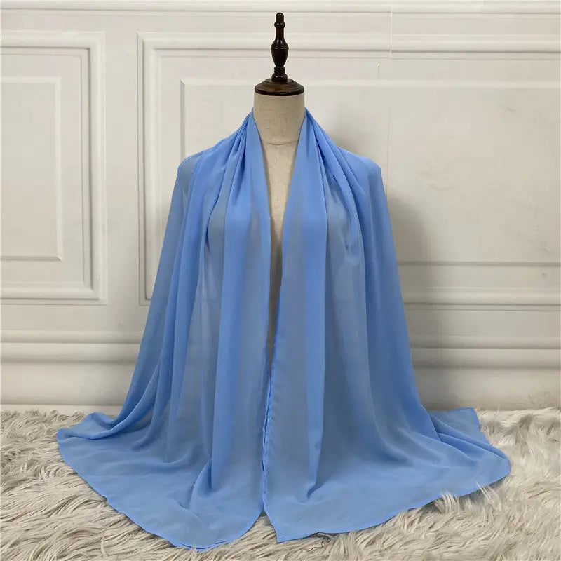 Damesmode Effen Kleur Hijab voor Stijlvolle Vrouwen - Blue / One size - 1