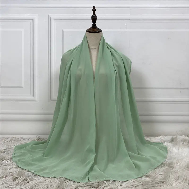 Damesmode Effen Kleur Hijab voor Stijlvolle Vrouwen - Green / One size - 1