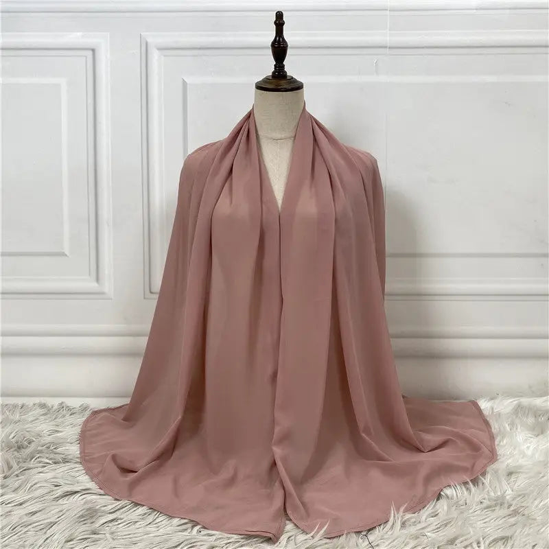 Damesmode Effen Kleur Hijab voor Stijlvolle Vrouwen - Pink / One size - 1