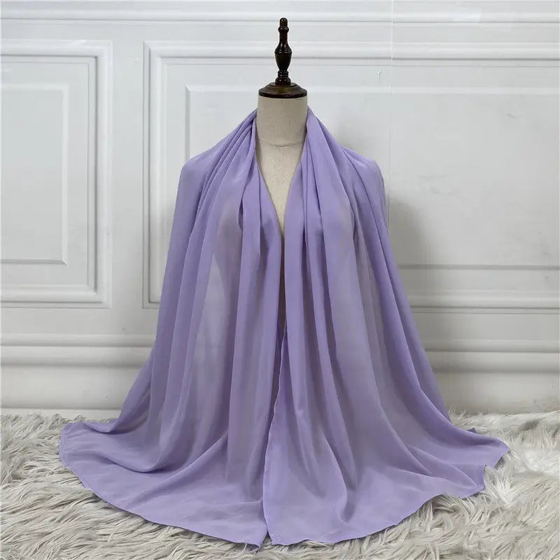 Damesmode Effen Kleur Hijab voor Stijlvolle Vrouwen - Purple / One size - 1