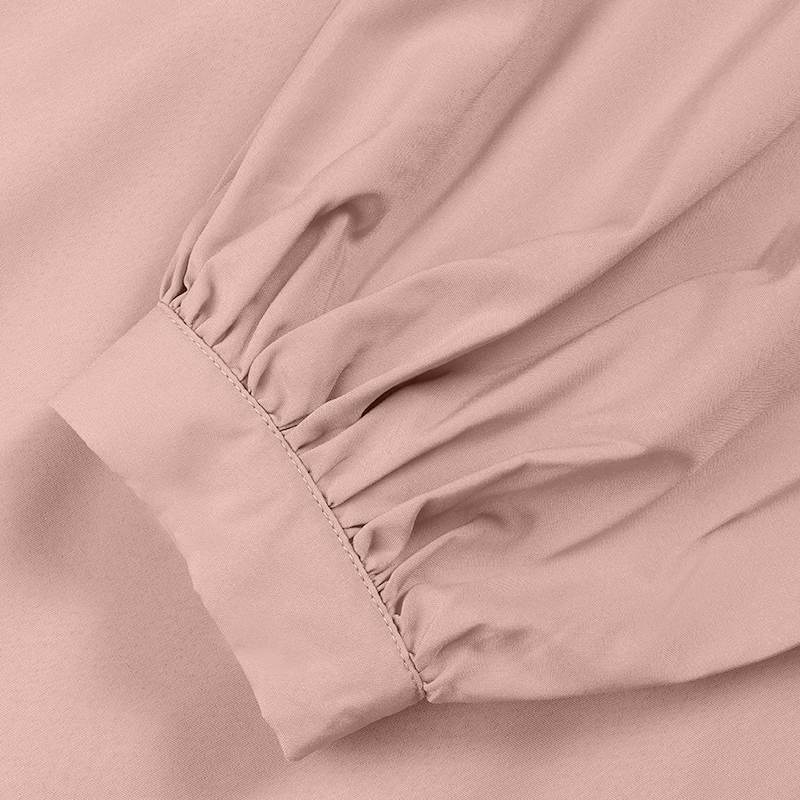 Robe musulmane décontractée à manches longues de couleur unie