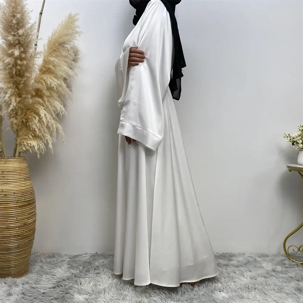 Robe musulmane en satin à lacets pour femme