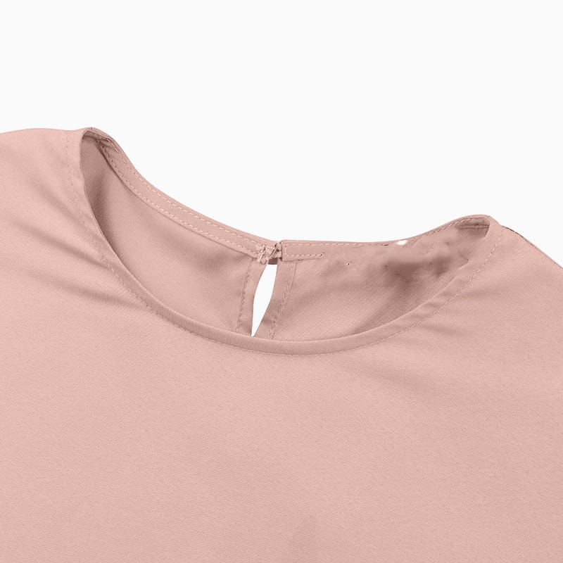 Robe musulmane décontractée à manches longues de couleur unie