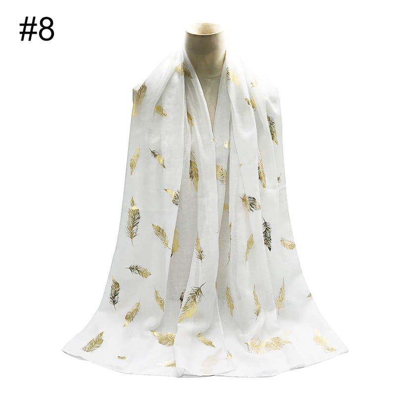 Écharpe turban polyvalente à imprimé feuilles d'or pour femme