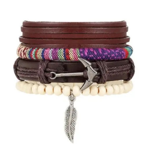 Fashion Beaded Leather Bracelets And Bracelets - 12