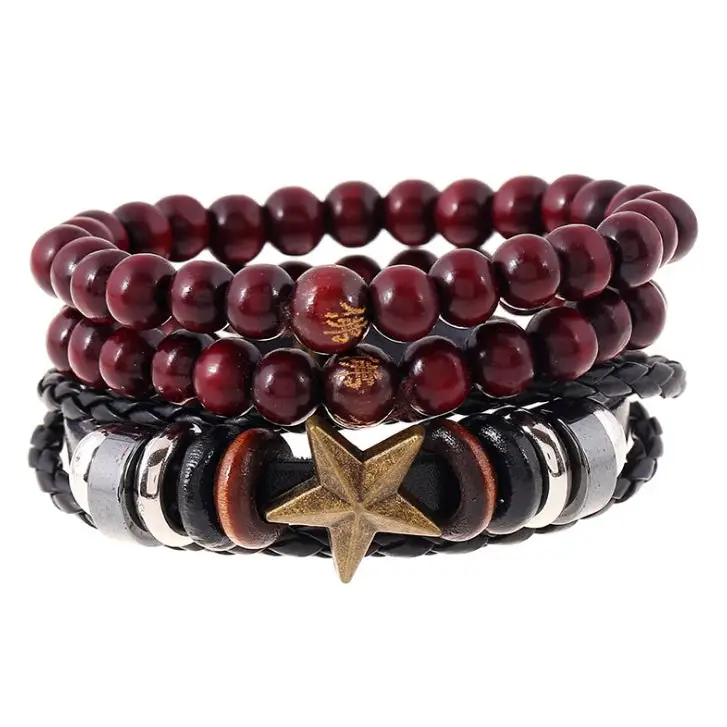 Fashion Beaded Leather Bracelets And Bracelets - 18 style