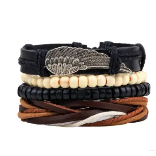 Fashion Beaded Leather Bracelets And Bracelets - 3