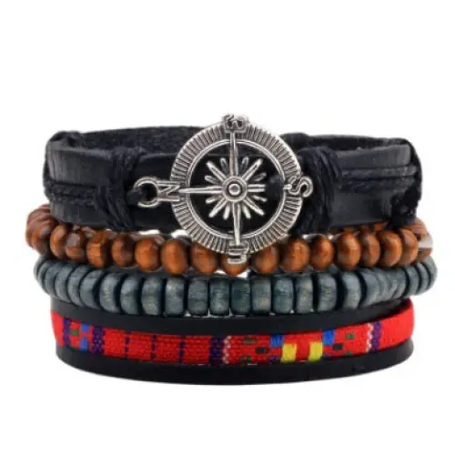Fashion Beaded Leather Bracelets And Bracelets - 4