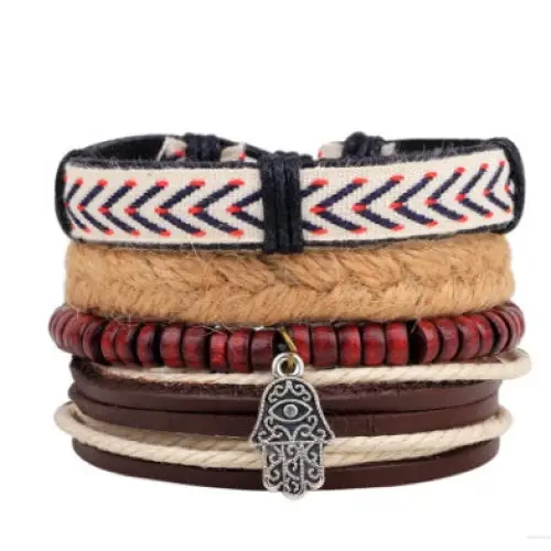 Fashion Beaded Leather Bracelets And Bracelets - 6