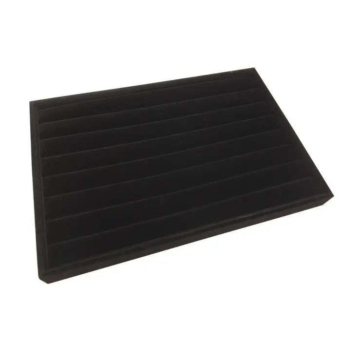 Flannel Jewelry Plate Ring Display Box Jewelry - Black elastic band ring plate