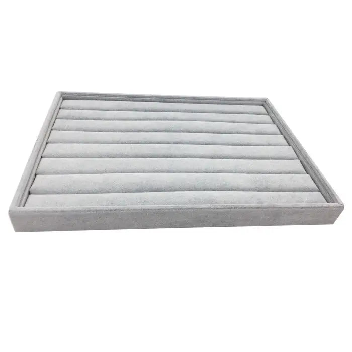 Flannel Jewelry Plate Ring Display Box Jewelry - Grey elastic band ring plate