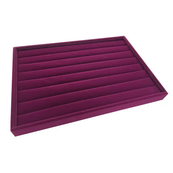 Flannel Jewelry Plate Ring Display Box Jewelry - Purple elastic band ring plate