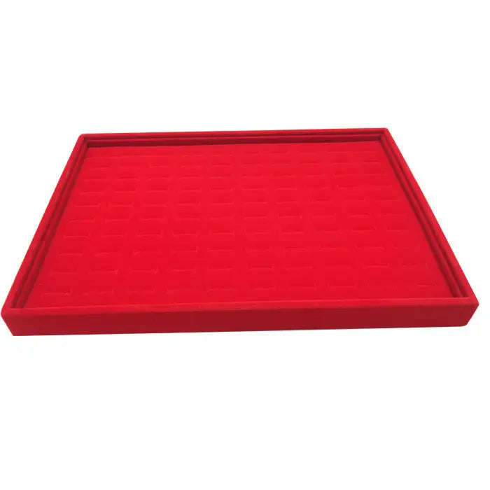 Flannel Jewelry Plate Ring Display Box Jewelry - Red 100 bit ring plate