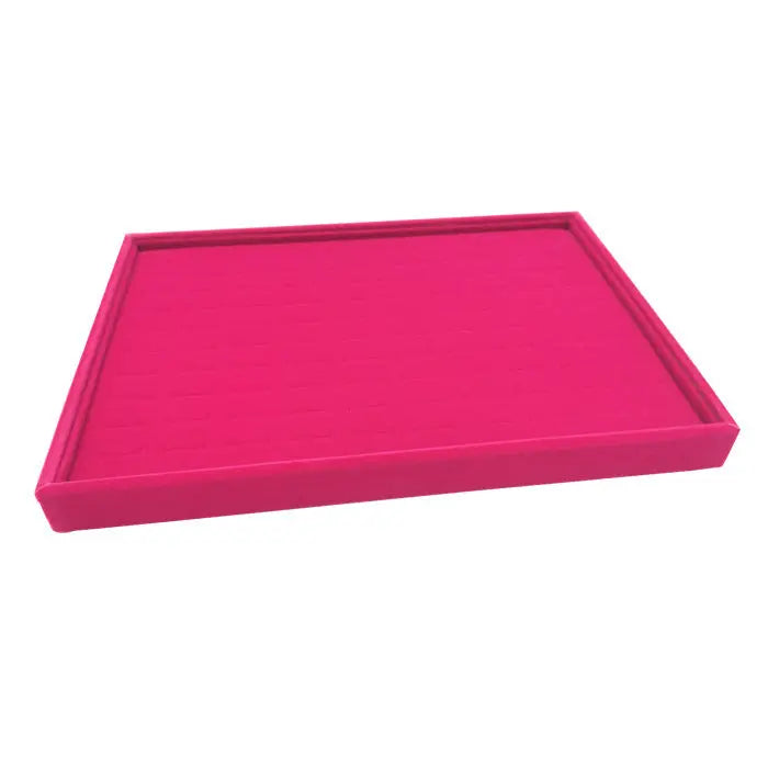 Flannel Jewelry Plate Ring Display Box Jewelry - Rose red 100 bit ring plate