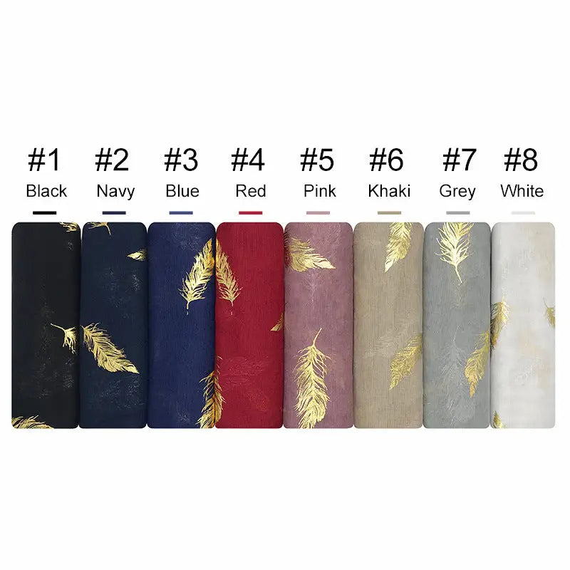 Gold Leaf Print Women’s Versatile Scarf Turban Shawl