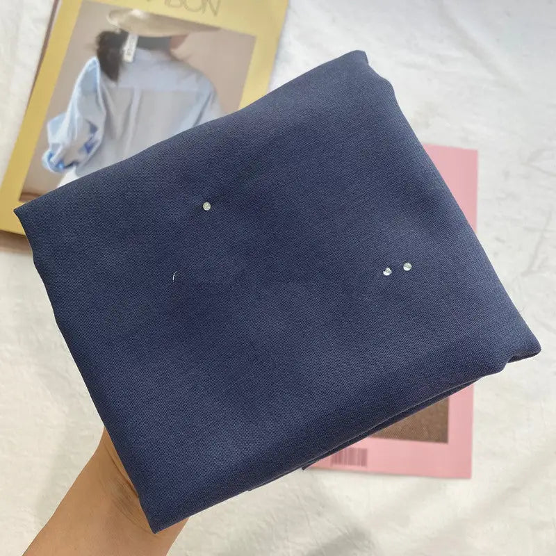 Gypsophila solid color cotton monochrome turban - Blue