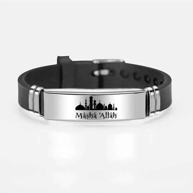 Islam armband RVS silicone - Trendy bangle voor moslims