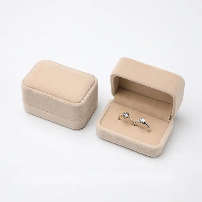 Jewelry Box Jewelry Box Flannelette Ring Box - Beige