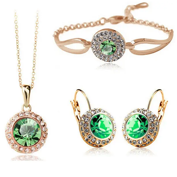 Jewelry Set - Golden Fruit Green