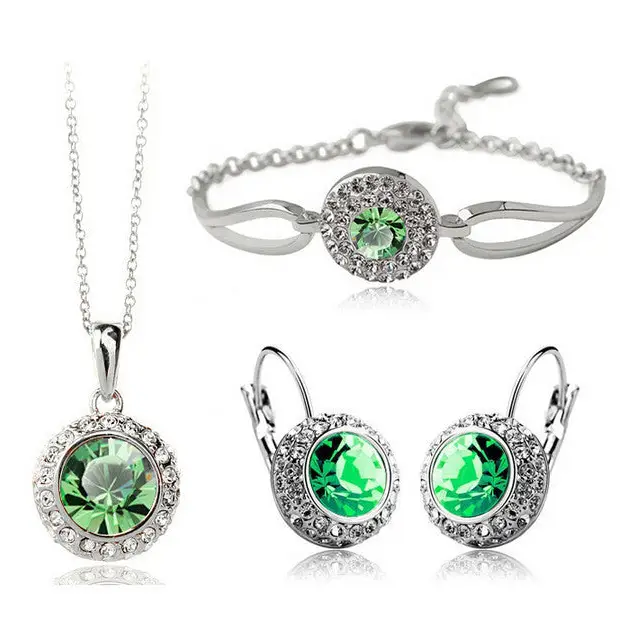 Jewelry Set - Silver Fruit Green