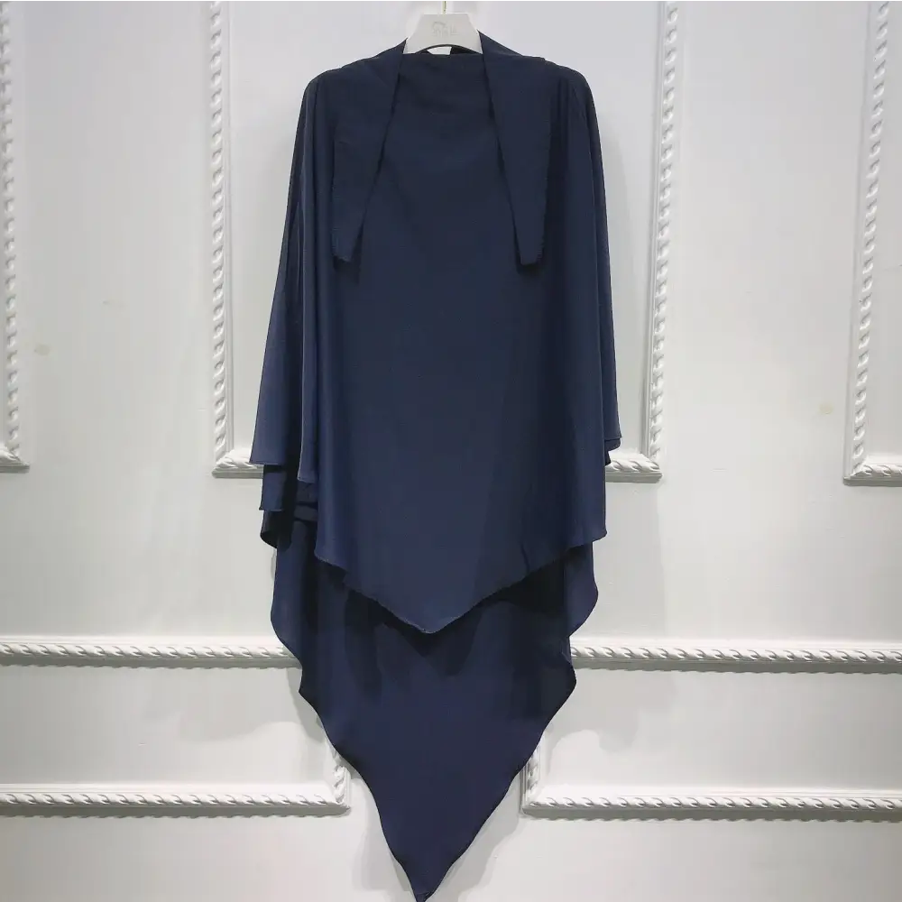 Ladies Eid Mubarak Prayer Costume Islamic Turban - Dark Blue