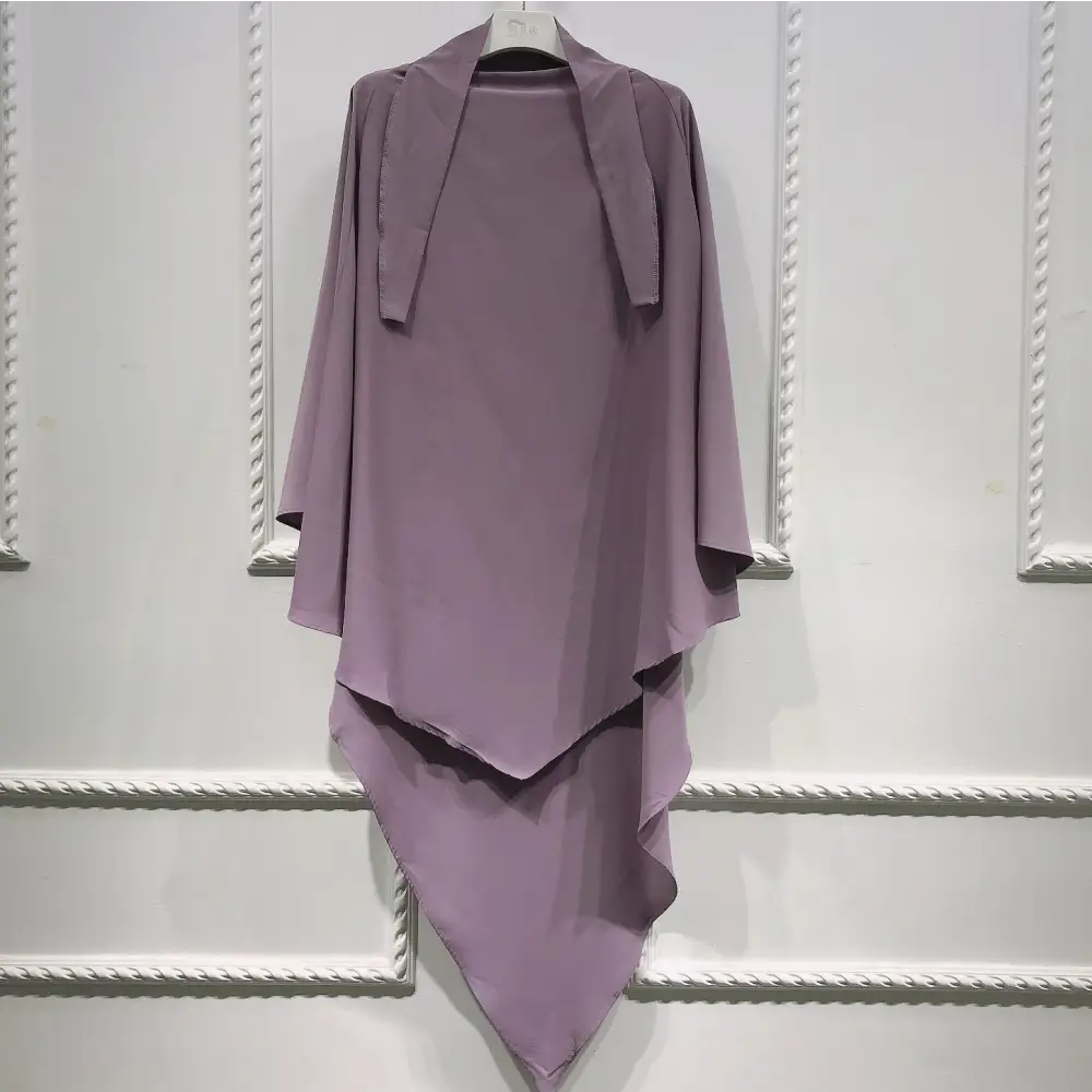 Ladies Eid Mubarak Prayer Costume Islamic Turban - Light Purple
