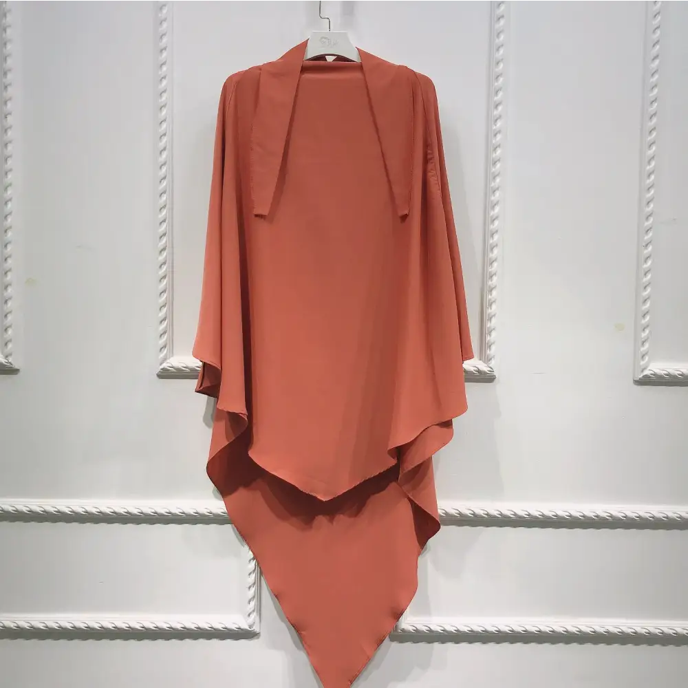 Ladies Eid Mubarak Prayer Costume Islamic Turban - Orange