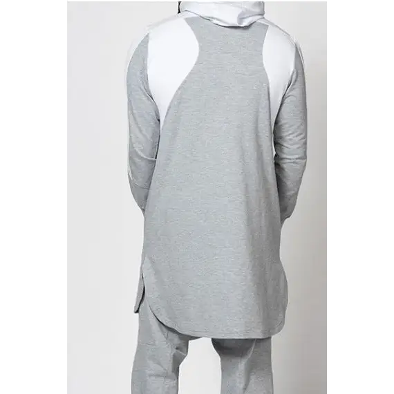 Mens Colorblock Robe Muslim Zip Pocket Sweatshirt
