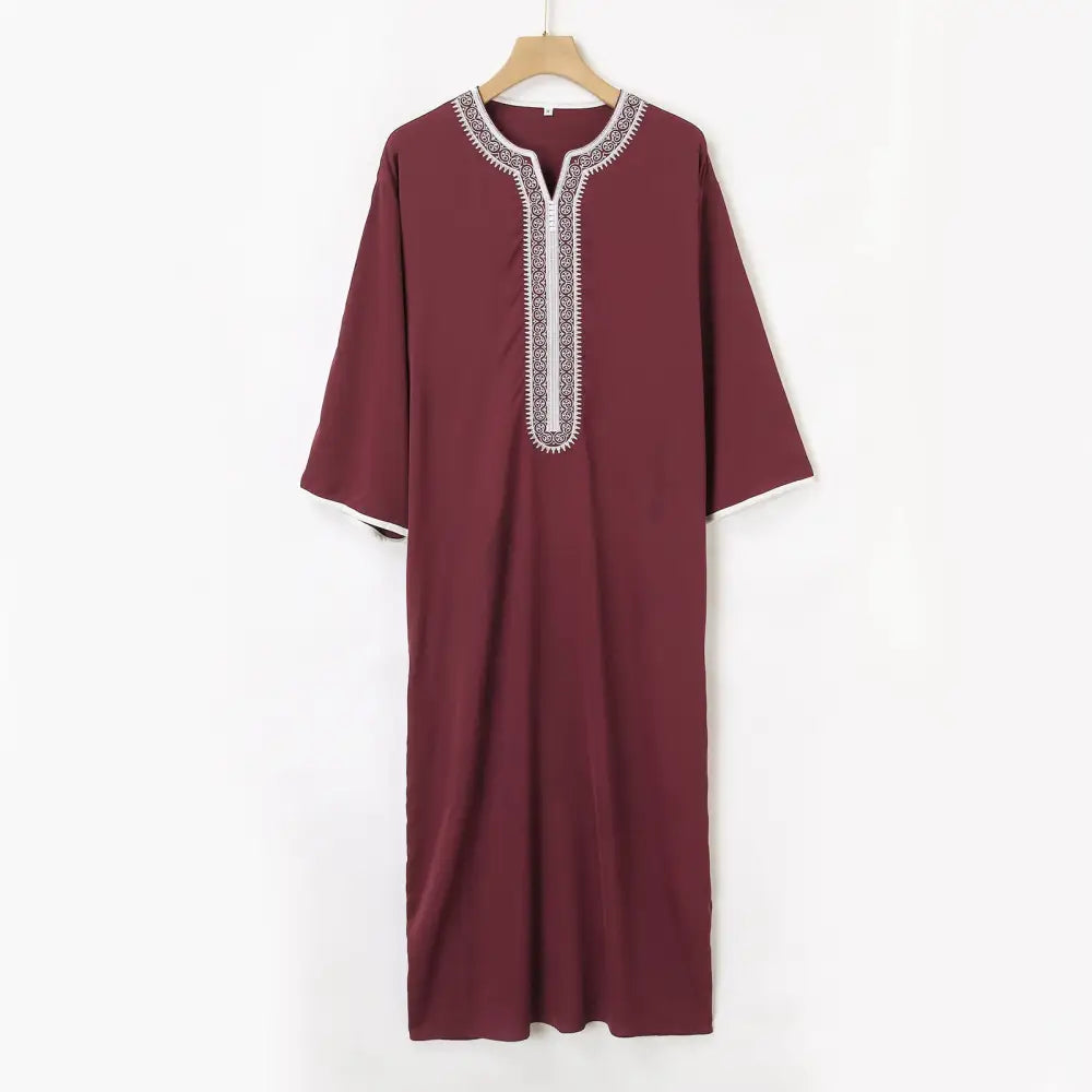 Middle East Arab Robe Men Muslim - Wijn Rood / L