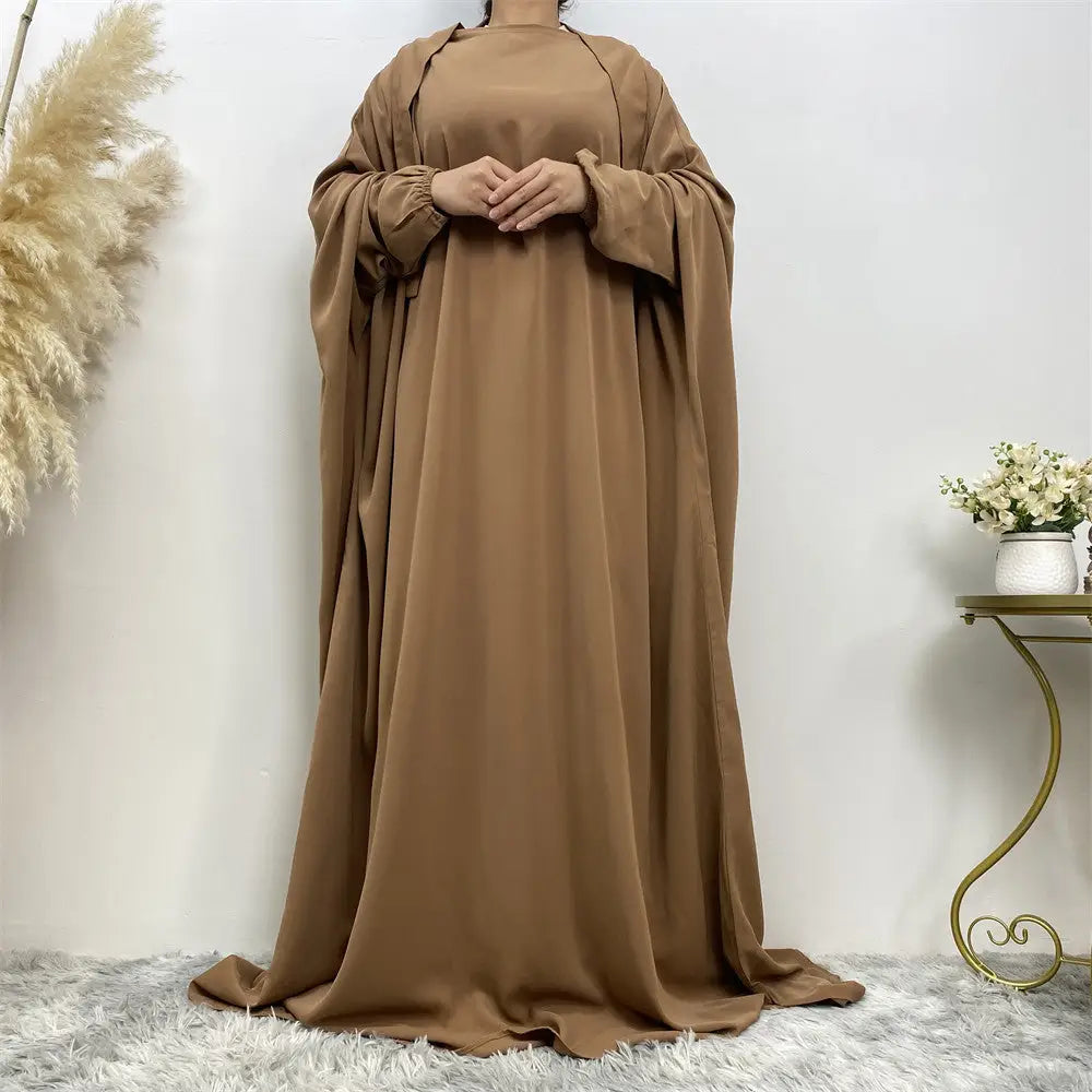 Middle East Dubai Clear Muslim Split Size Dress - Brown / M