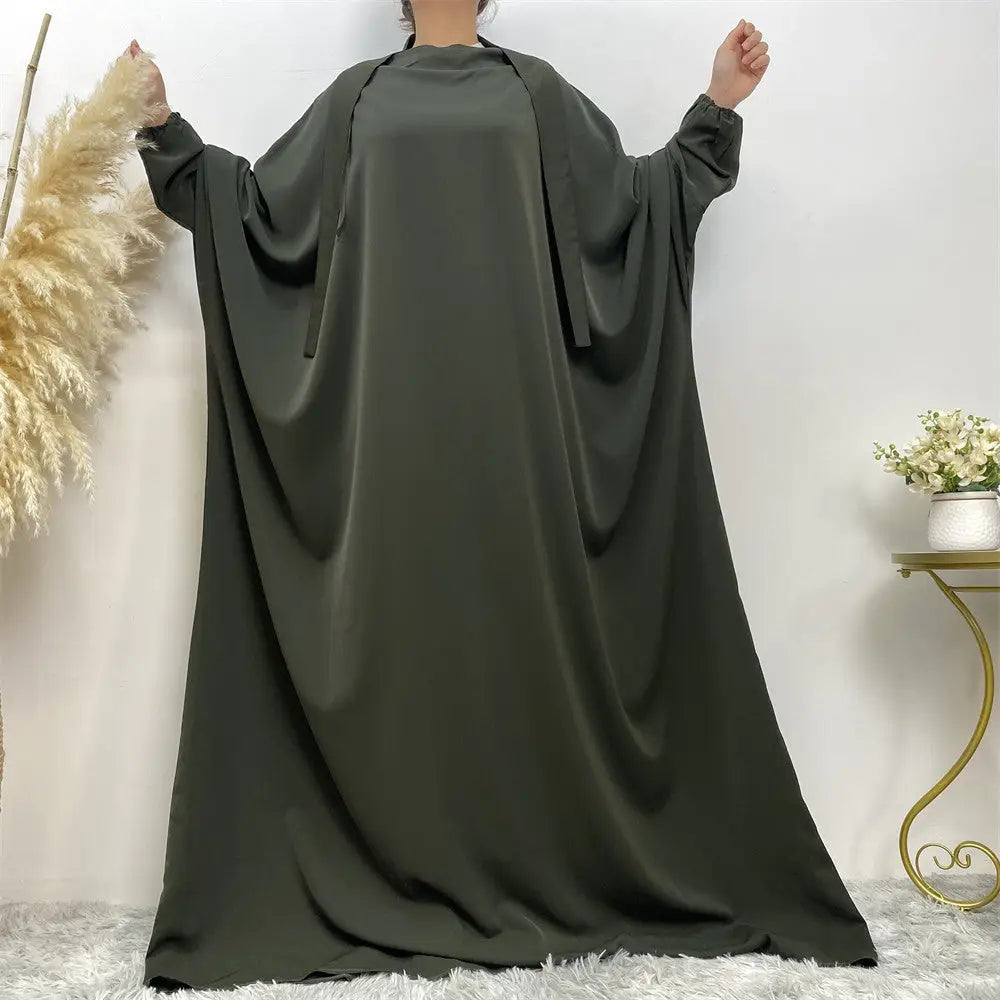 Middle East Dubai Clear Muslim Split Size Dress - Green / S