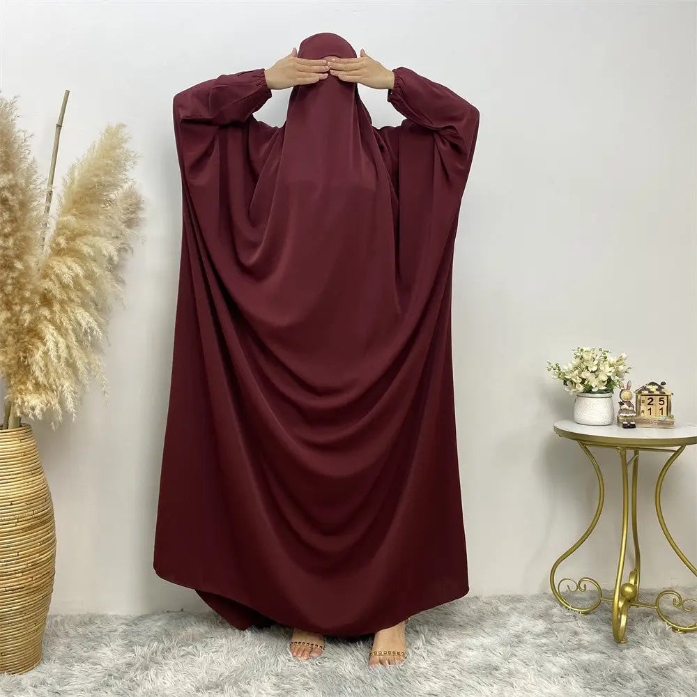 Middle East Dubai Clear Muslim Split Size Dress - Red / S