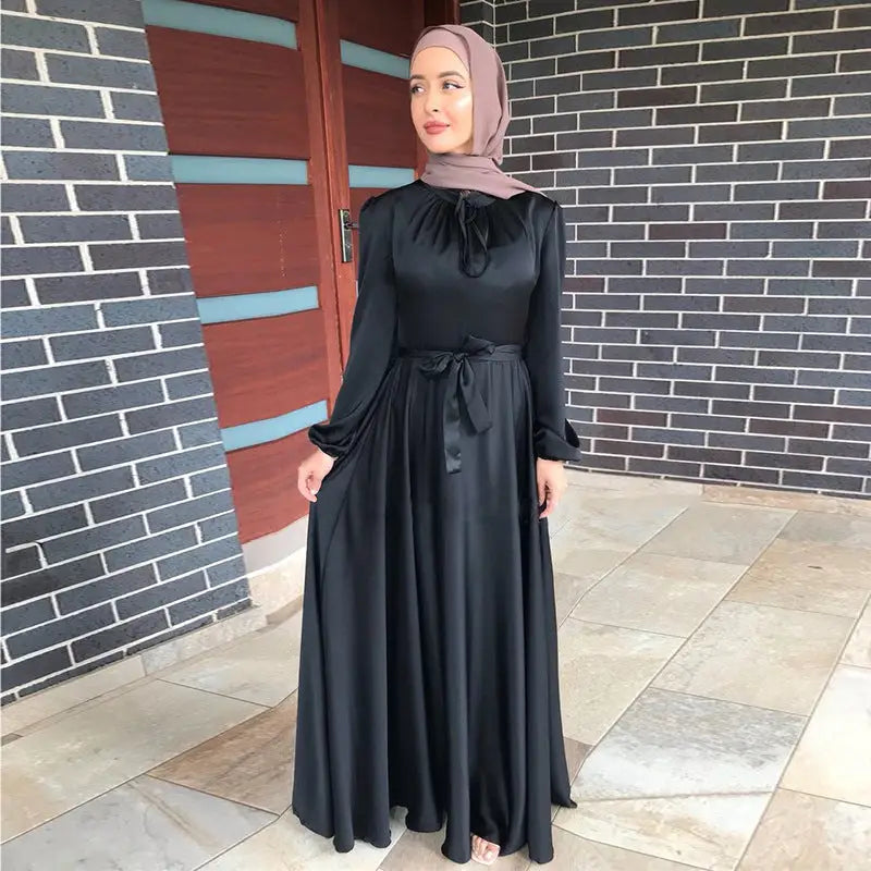 Middle East Saudi Foreign Trade Cross-border Muslim Dress - Black / S