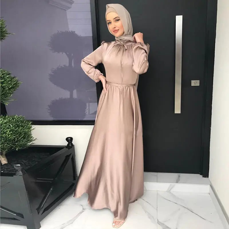 Middle East Saudi Foreign Trade Cross-border Muslim Dress - Khaki / S