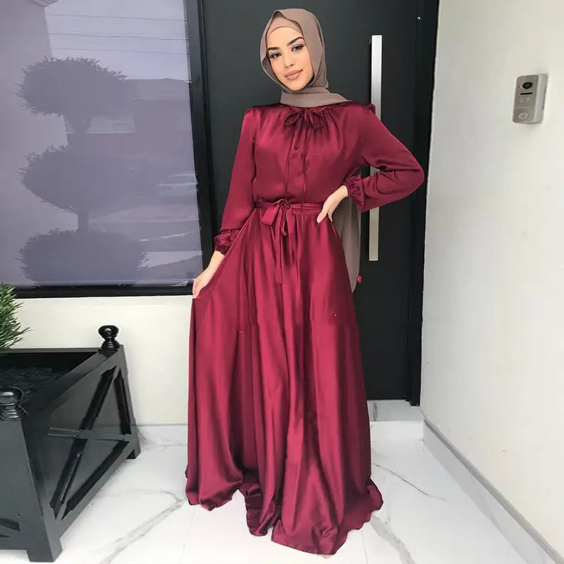 Middle East Saudi Foreign Trade Cross-border Muslim Dress - Red / S