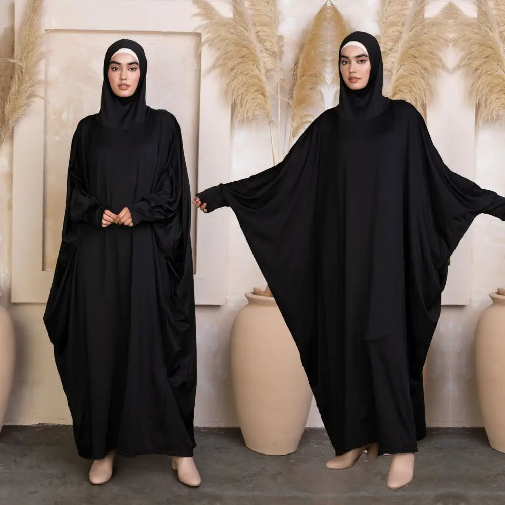 Middle East Women’s Traditional Solid Color Long Sleeve Loose Robe Abaya