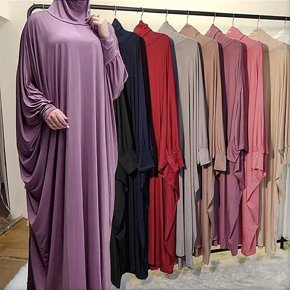Middle East Women’s Traditional Solid Color Long Sleeve Loose Robe Abaya