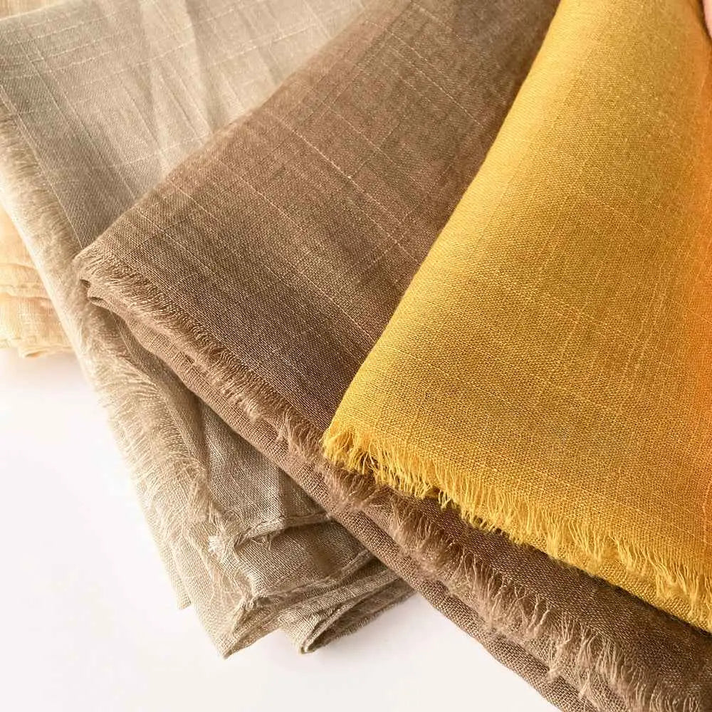 Moslim Hidjab van Slub Katoen – Sjaal met Kwastjes 180×80 cm in diverse kleuren.