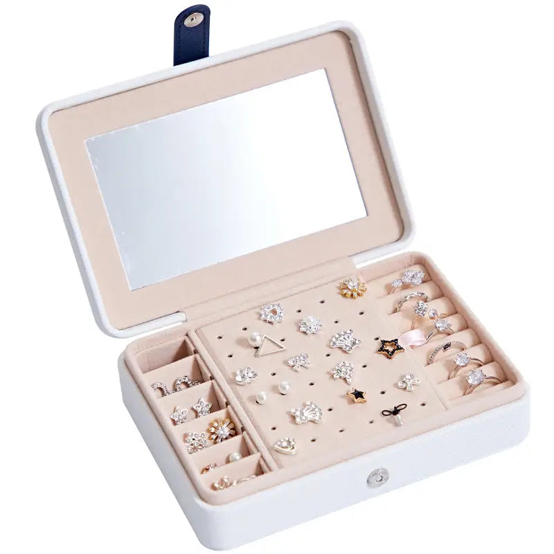 Multifunctional Jewelry Storage Box For Earrings Earrings Rings - White / A