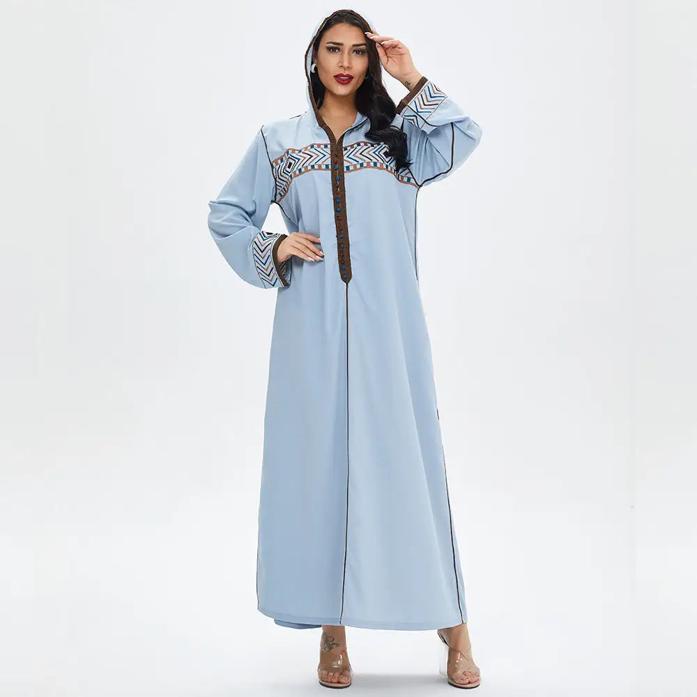 Muslim Arab Middle East Dubai Ladies Robe - Blue / M