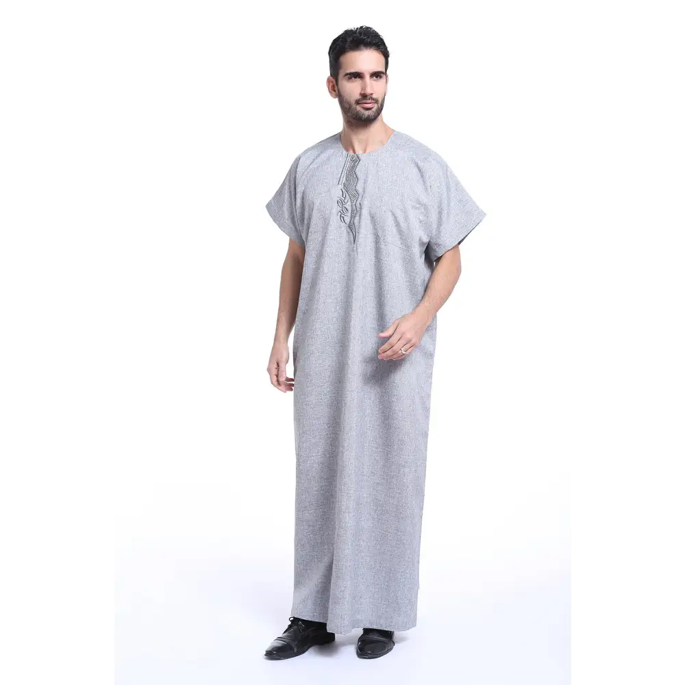 Muslim Arab Middle Eastern Men’s Robe - Grey / L