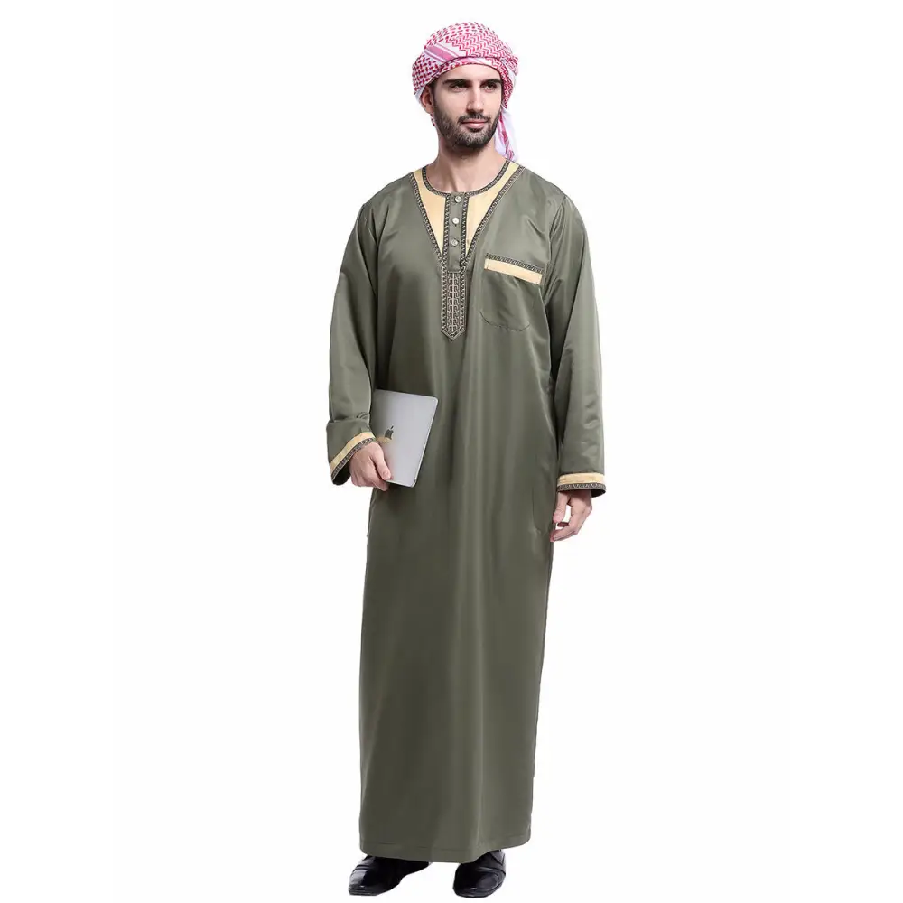 Muslim Arab Middle Eastern Men’s Robe - Leger Groen / S