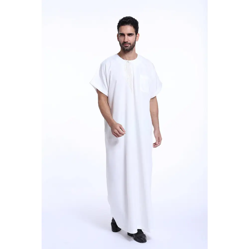 Muslim Arab Middle Eastern Men’s Robe - White / L